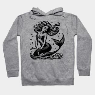 Woodcut Mermaid Hoodie